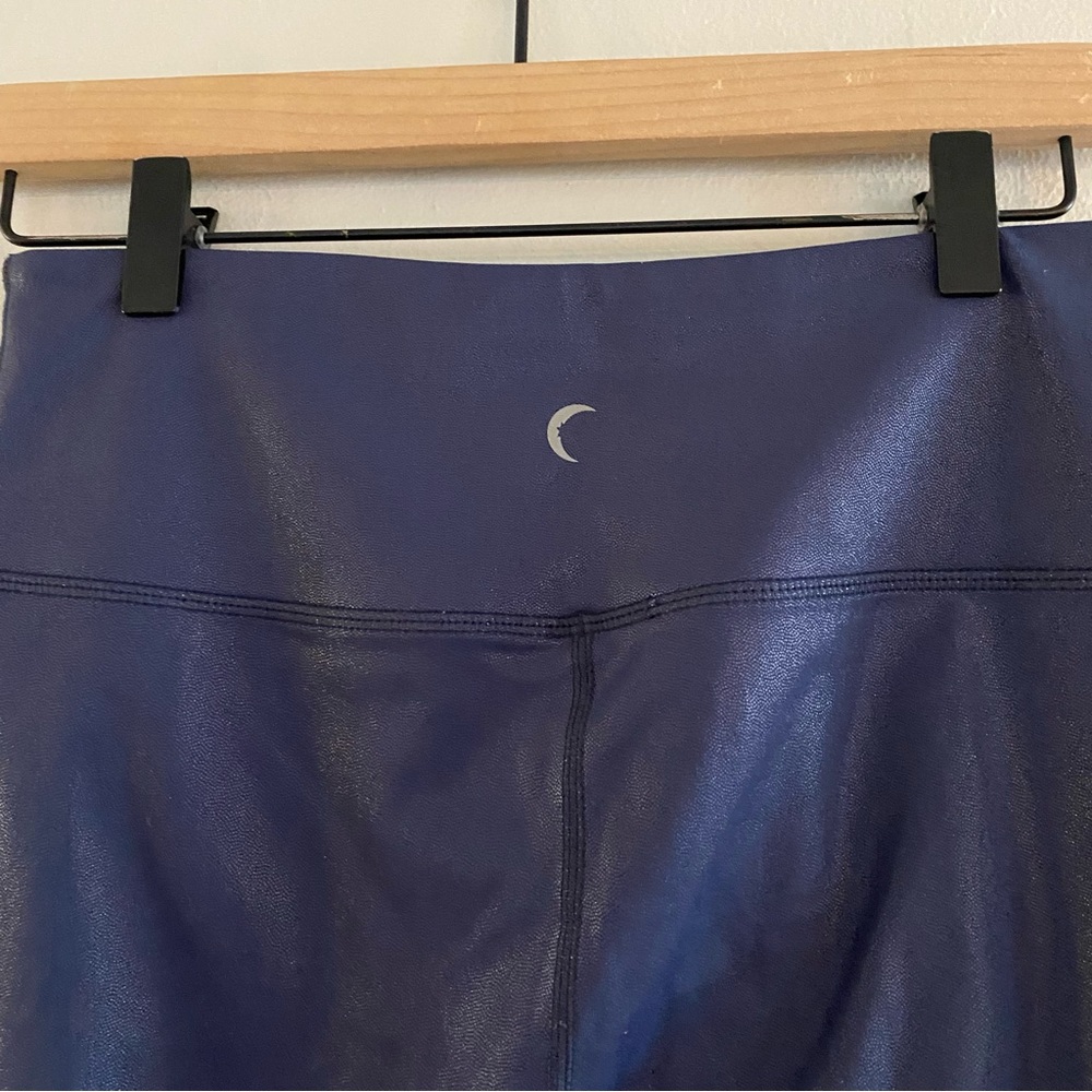 Zyia Active Navy Blue Metallic Light n Tight Hi-Rise 7/8 Leggings Size 6/8 - Picture 5 of 9